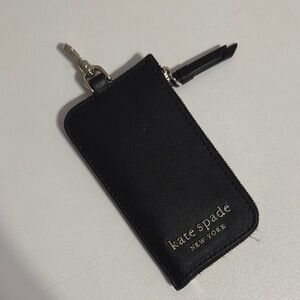 Kate Spade Black Leather Keychain Card Holder